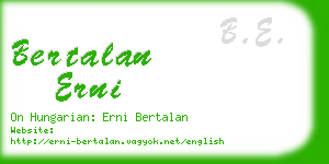 bertalan erni business card